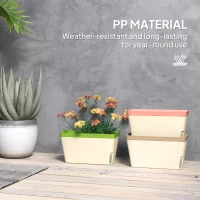 Outsunny 3 Pack Self Watering Flower Pots, 10.5 Inch Planter Box with Water Level Indicator for Vegetables, Succulents Plants(m-7)