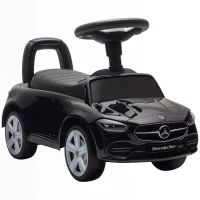 Qaba Mercedes-Benz C-Class Kids Ride On Car, Foot-to-Floor Sliding Walker with Under-Seat Storage, for 18-36 M, Black(m-9)