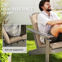Outsunny Set of 4 Patio Chair Cushions, High Back Adirondack Chair Cushion with Ties, High-Density Foam, Beige(m-4)