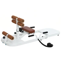 Soozier Foldable Sissy Squat Machine, Hip Thrust Machine with Push Up Stand, Multipurpose Glute Workout Equipment, White(m-1)