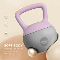 Soozier 22 lb Soft Kettlebell, Sand Filled Weight w/ Grip Handle, Kettlebell Weight for Full Body Workout, Purple(m-4)