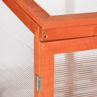 Outsunny Wooden Cold Frame Greenhouse Small Mini Planter Box, 30" L x 24" W x 44" H, Golden Red Finish(m-8)