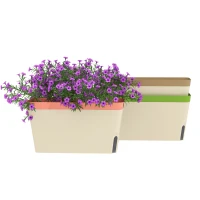 Outsunny 3 Pack Self Watering Flower Pots, 10.5 Inch Planter Box with Water Level Indicator for Vegetables, Succulents Plants(m-9)