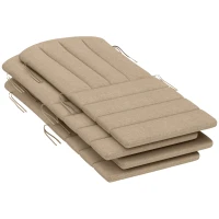 Outsunny Set of 4 Patio Chair Cushions, High Back Adirondack Chair Cushion with Ties, High-Density Foam, Beige(m-2)
