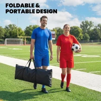 Soozier 2-in-1 Portable Soccer Rebounder Net, Dual-Sided and Foldable Bounce Back Net with Carry Bag for Soccer Baseball(m-7)