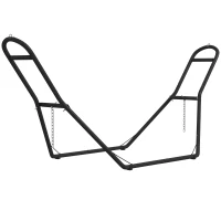 Outsunny Hammock Stand with Adjustable Height Steel Frame for 0.8" -1.2" Person 109.4" Black(m-9)
