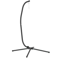 Outsunny Hanging Egg Chair Stand Only, Heavy Duty Hammock Chair Stand, 330lbs Weight, Black(m-9)
