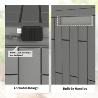 Outsunny 60 Gallon Resin Deck Box, Lockable Outdoor Storage Box, Splash-Resistant & UV Resistant Patio Storage Container(m-6)