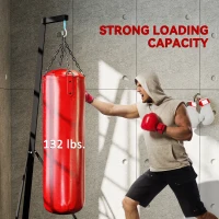 Soozier Foldable Punch Bag Stand, Height Adjustable Heavy Bag Stand with Weighted Base, Free Standing for Home Gym, Stand Only(m-7)