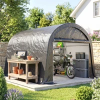 Outsunny 10' x 10' Outdoor Storage Tent, Heavy Duty and Waterproof Portable Shed for Bike, Motorcycle & Garden Tools(m-1)