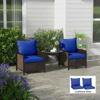 Outsunny 4-Piece Seat Cushion Pillows Replacement, Patio Chair Cushions Set with Back for Indoor Outdoor, Navy Blue(m-8)
