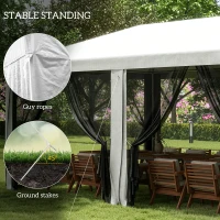 Outsunny 10' x 20' Party Tent, Outdoor Wedding Canopy & Gazebo with Removable Sidewalls, Shade Shelter for Events, BBQs, White(m-6)