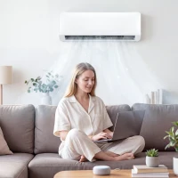 HOMCOM 12000 BTU Mini Split Air Conditioner, 22 SEER2 115V WIFI Enabled Inverter AC Unit Cools up to 750 Sq.Ft(m-7)