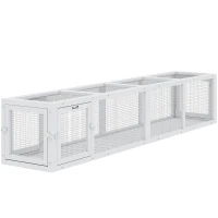 PawHut Wooden Cat Run with Weather Protection, Connecting Inside and Outside, 79"L x 15"W x 15"H, White(m-11)