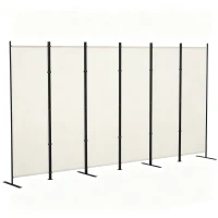 HOMCOM 6 Panel Room Divider, 6 Ft Folding Privacy Screen, Portable Freestanding Partition Wall Divider, Beige(m-9)