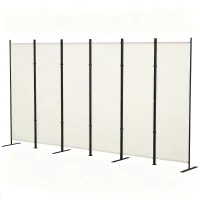HOMCOM 6 Panel Room Divider, 6 Ft Folding Privacy Screen, Portable Freestanding Partition Wall Divider, Beige(m-2)
