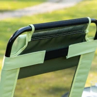 Outsunny Set of 4 Folding Patio Chairs, Camping Chairs with Adjustable Sling Back, Removable Headrest, Armrest for Garden, Backyard, Lawn, Light Green(m-7)