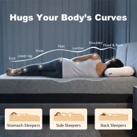 HOMCOM King Mattress, 14 Inch Memory Foam Mattress for Pressure Relief, Graphene Gel Cooling Copper Bed in a Box, Made in USA(m-7)