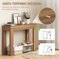 HOMCOM Modern Console Table, 47" Narrow Entryway Table, Walnut(m-6)