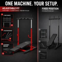 Soozier Vertical Leg Press Machine with Adjustable Leg, Back, and Head Positions, 1" Standard Plate Compatible, Red(m-8)
