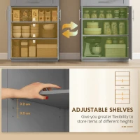 HOMCOM Modern Kitchen Pantry Freestanding Cabinet Cupboard with Doors and Drawer, Adjustable Shelving, Gray(m-5)