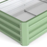Outsunny Galvanized Raised Garden Bed, Outdoor Planter Box for Vegetables, Flowers, Herbs, 4' x 2' x 1', Light Green(m-12)