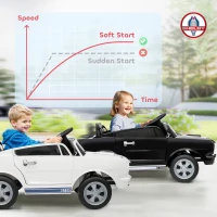 Qaba Licensed Ford Shelby GT 350 Kids Ride On Car with Remote Control, Adjustable Speed, MP3, Smooth Start, LED Lights, Black(m-6)