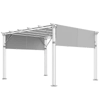Outsunny 2 Pcs Pergola Replacement Canopy, UV Protection Pergola Shade Cover, Easy to Install, for 10 x 10ft Pergola, Light Gray(m-1)