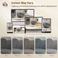 HOMCOM Modern Accent Chair, Velvet-Touch Fabric Leisure Club Chair with Gold Metal Legs for Bedroom, Grey(m-10)