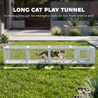PawHut Wooden Cat Run with Weather Protection, Connecting Inside and Outside, 79"L x 15"W x 15"H, White(m-7)