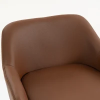 HOMCOM Bar Stools PU Leather Adjustable Swivel Barstools Backrest Counter Chairs Set of 2 Brown(m-10)
