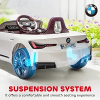 Aosom 12V Electric Car for Kids with 2.4G Remote Control, Suspension, White(m-8)