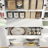 HOMCOM 72" Tall Kitchen Pantry Cabinet, Farmhouse Storage Cabinet with 8 Door Racks and Adjustable Shelves, White(m-9)