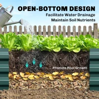 Outsunny 95" x 36" x 12" Galvanized Raised Garden Bed, Easy DIY and Cleaning for Growing Flowers, Herbs, Succulents, Green(m-6)