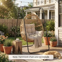 Outsunny Hammock Chair Stand Only Heavy Duty Solid Steel A-Frame for Hanging Hammock, Egg Chair, Max Load 330 LBS, Black(m-2)