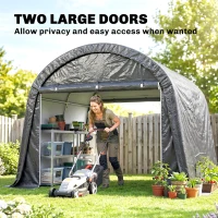 Outsunny 10' x 10' Outdoor Storage Tent, Heavy Duty and Waterproof Portable Shed for Bike, Motorcycle & Garden Tools(m-6)