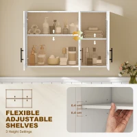 HOMCOM Modern Medicine Cabinet Wall Mounted, Bathroom Wall Cabinet with 3 Doors and Adjustable Shelves, White(m-5)