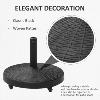 Outsunny 20.5" Heavy Duty Umbrella Stand, 50 lbs. Umbrella Base for 1.5" or 2" Umbrella Poles, Patio Market Stand for Deck, Black(m-4)