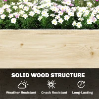 Outsunny 2-Tier Raised Garden Bed with Trellis, Elevated Planter Box for Climbing Plants, Natural(m-8)
