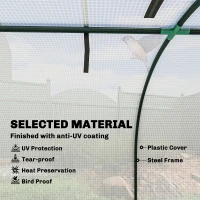 Outsunny 13' L x 3' W x 2.5' H Portable Tunneled Greenhouse with 4 Zippered Doors, Water/UV Fighting PE Cover, White(m-4)