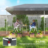 Outsunny 10' x 20' Pop Up Canopy Tent with Netting, Heavy Duty Instant Sun Shelter, Large Tents for Parties with Carry Bag for Outdoor, Garden, Patio, Gray(m-7)