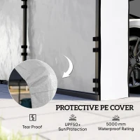 Outsunny Carport Replacement Sidewall Panel for 10' x 15' Carports, UPF50+ Waterproof Replacement Side Wall Cover, White(m-5)
