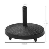 Outsunny 20.5" Heavy Duty Umbrella Stand, 50 lbs. Umbrella Base for 1.5" or 2" Umbrella Poles, Patio Market Stand for Deck, Black(m-3)