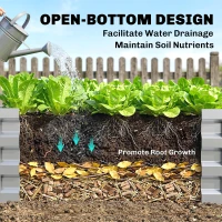 Outsunny 4' x 4' x 1' Galvanized Raised Garden Bed, Metal Garden Box with Open Bottom, Easy Assembly Outdoor Planter Box for Vegetables Flowers Herbs, Silver(m-6)