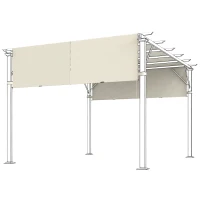 Outsunny 2 Pcs UV Protection Pergola Replacement Canopy, Pergola Shade Cover, Easy to Install, for 10' x 10' Pergola, Cream White(m-9)