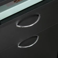 HOMCOM Mobile Storage Cabinet Organizer with Drawer and Cabinet, Printer Stand with Castors, Black(m-8)