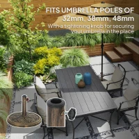 Outsunny Round Patio Umbrella Base, 26 lbs Resin Outdoor Umbrella Stand Base, Patio Umbrella Stand for 1.3"/1.5"/1.9" Umbrella Poles for Outdoor, Lawn, Poolside, Bronze(m-4)