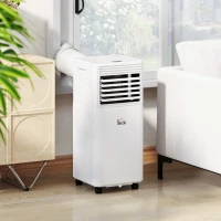 HOMCOM 8000 BTU Mobile Air Conditioner for Cooling and Dehumidifying, Remote Control, 24H Timer, LED Display, White(m-8)
