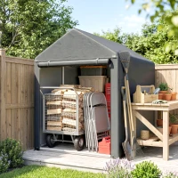 Outsunny 4 x 6ft Outdoor Storage Shed Tent, Portable Shed with Roll-up Door for Motorcycle, Bike, Garden Tools(m-1)