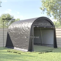 Outsunny 10' x 10' Outdoor Storage Tent, Heavy Duty and Waterproof Portable Shed for Bike, Motorcycle & Garden Tools(m-3)